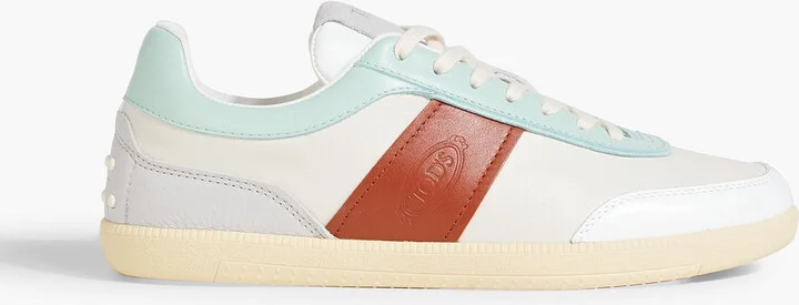 Color-block leather sneakers