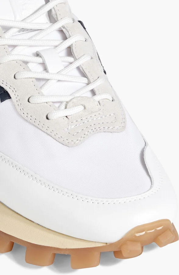 Color-block leather, suede and stretch-knit sneakers - Image 4