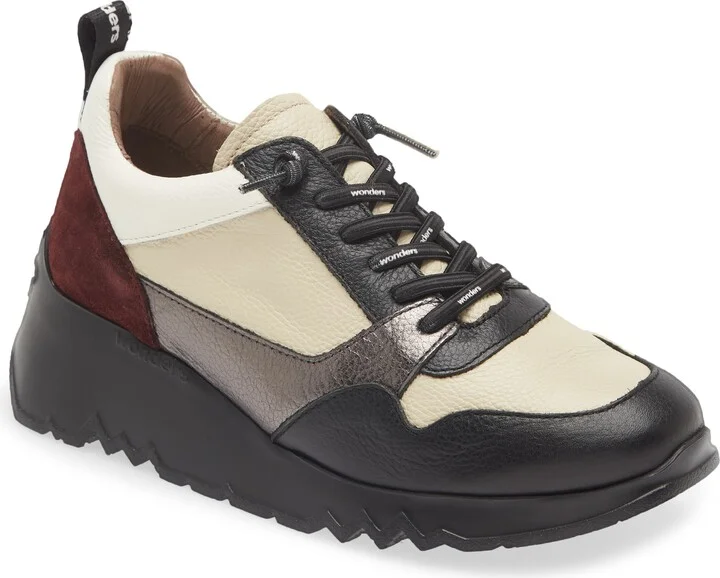 Colorblock Platform Wedge Sneaker