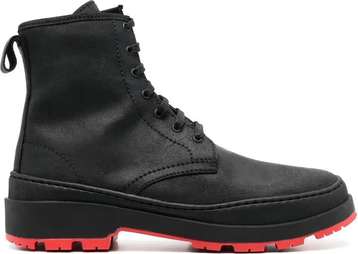 Colour-Block Lace-Up Boots