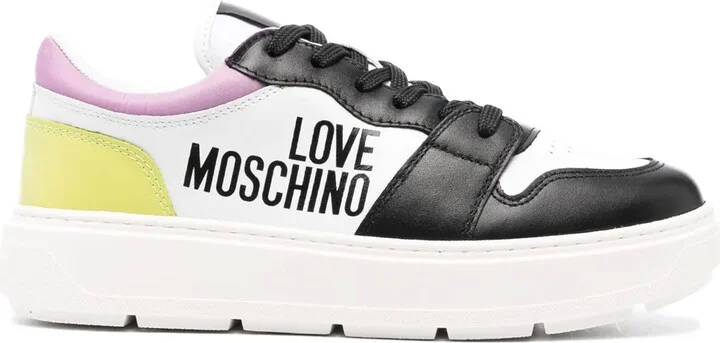 Colour-Block Logo-Print Sneakers