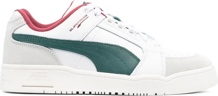 Colour-Block Panelled Leather Low-Top Sneakers