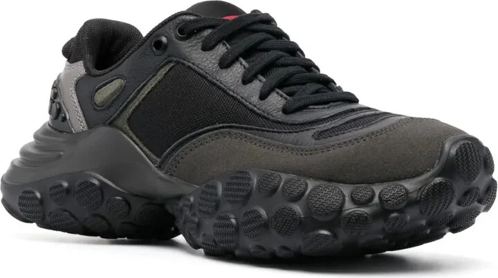 Colour-Block Panelled Leather Sneakers - Image 2