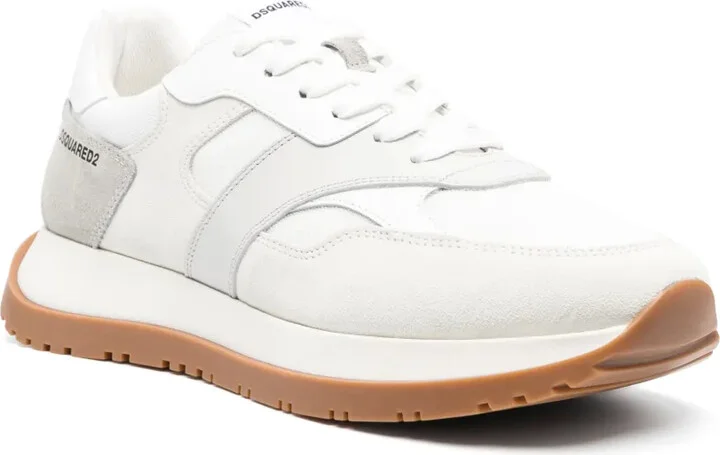 Colour-Block Panelled Leather Sneakers - Image 2