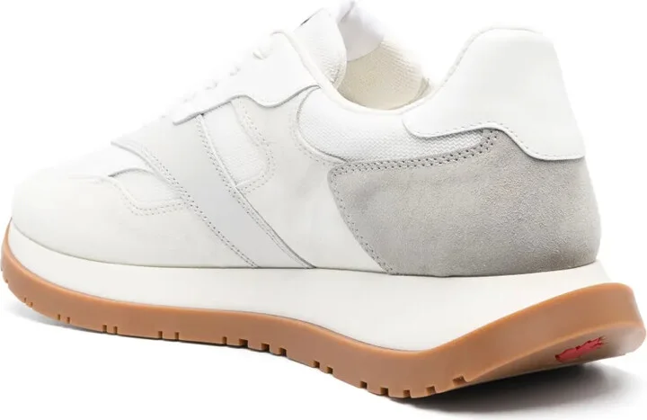 Colour-Block Panelled Leather Sneakers - Image 3