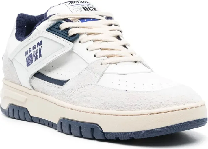 Colour-Block Panelled Leather Sneakers - Image 2