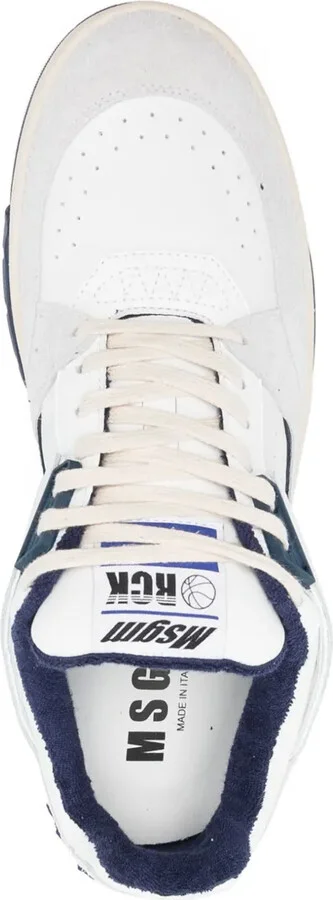 Colour-Block Panelled Leather Sneakers - Image 4
