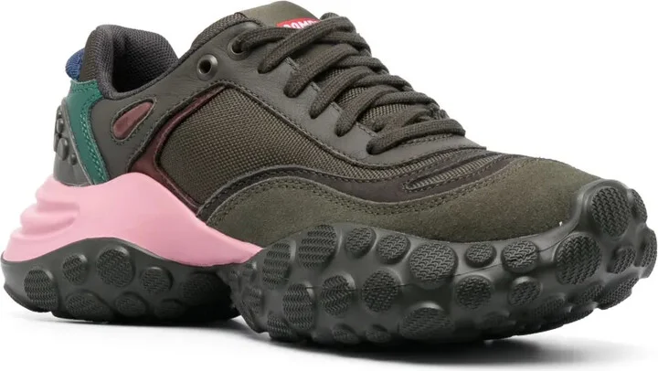 Colour-Block Panelled Leather Sneakers - Image 2