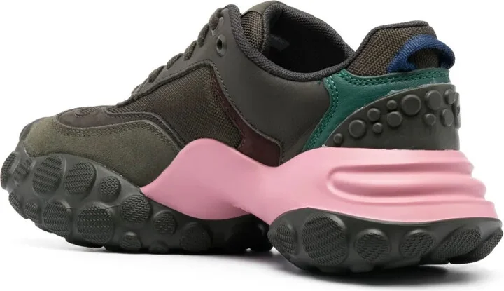 Colour-Block Panelled Leather Sneakers - Image 3