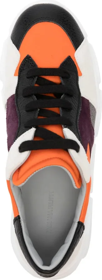 Colour-Block Panelled Leather Sneakers - Image 4