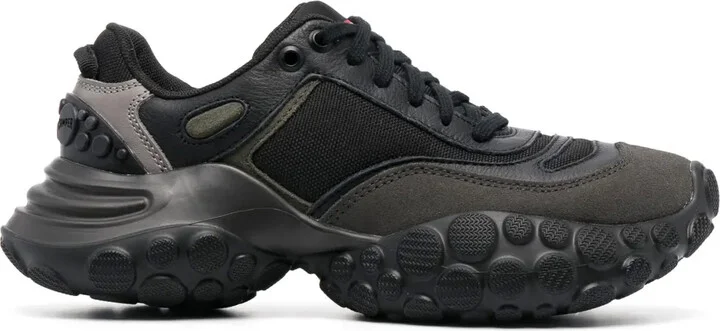 Colour-Block Panelled Leather Sneakers