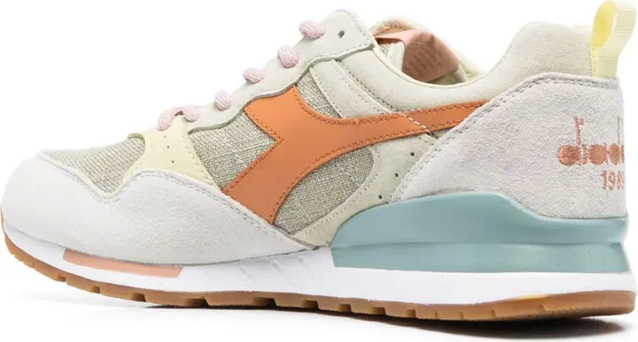 Colour-Block Suede Low-Top Sneakers - Image 3