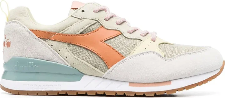 Colour-Block Suede Low-Top Sneakers