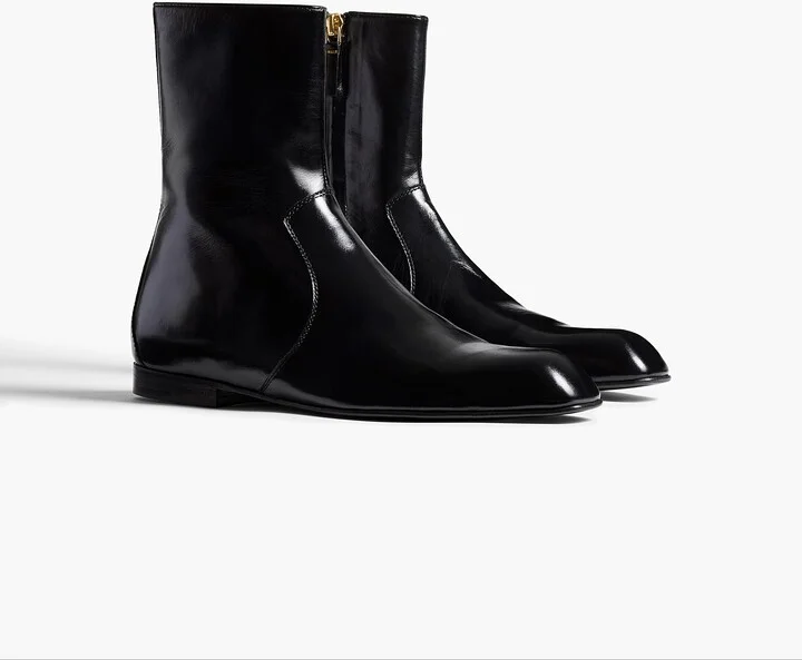 Colt Ankle Boot in Black Glazed Leather - Image 2