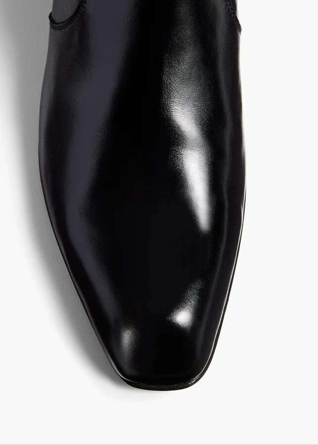 Colt Ankle Boot in Black Glazed Leather - Image 3