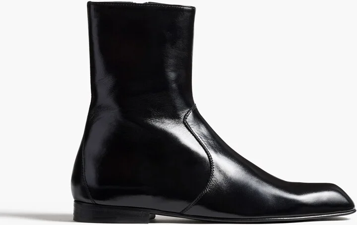 Colt Ankle Boot in Black Glazed Leather