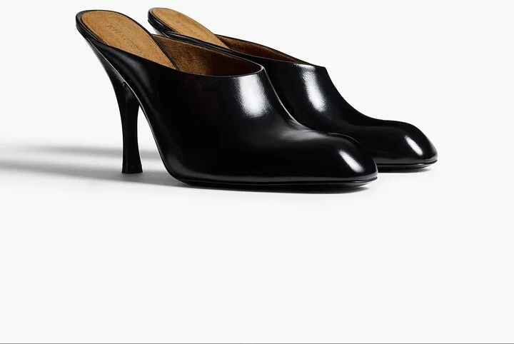 Colt Mule in Black Glazed Leather - Image 2