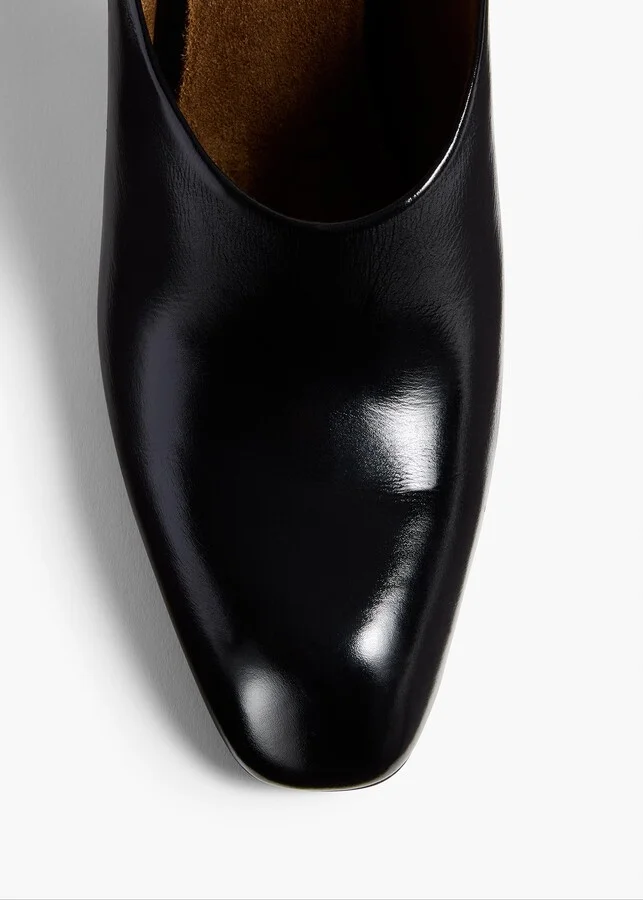 Colt Mule in Black Glazed Leather - Image 4
