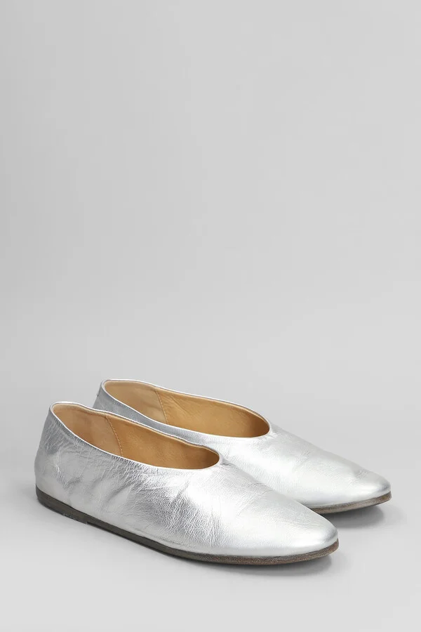 Coltellaccio Ballet Flats In Silver Leather - Image 2