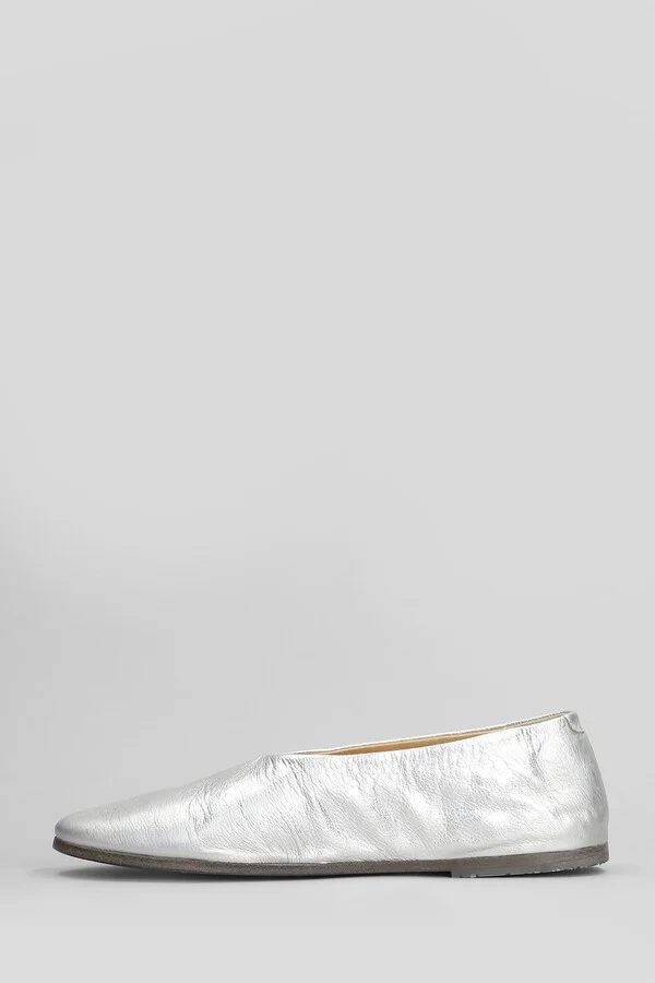 Coltellaccio Ballet Flats In Silver Leather - Image 3
