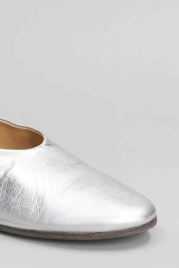 Coltellaccio Ballet Flats In Silver Leather - Image 5