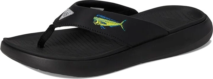 Columbia Boatside Fish Flip Men's Sandals Black/Black : 9 D - Medium, Rubber - Image 5