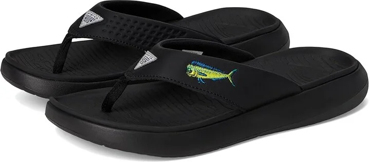 Columbia Boatside Fish Flip Men's Sandals Black/Black : 9 D - Medium, Rubber