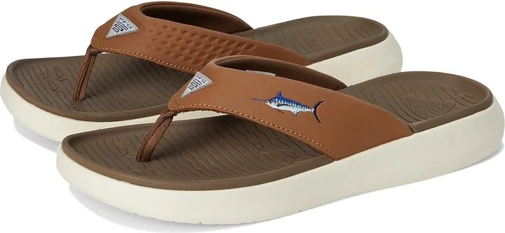 Columbia Boatside Fish Flip Men's Sandals Dark Truffle/Elk : 9 D - Medium, Rubber