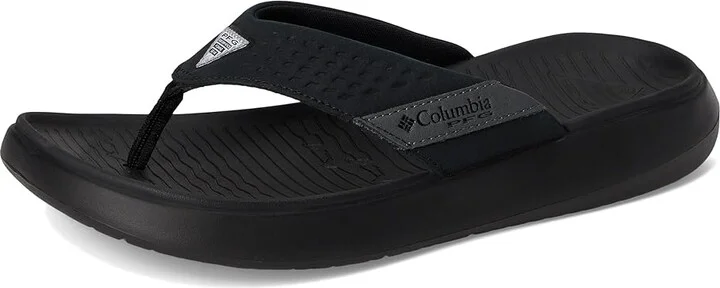 Columbia Boatside Flip Lea Men's Sandals Black/Black : 13 D - Medium, Rubber - Image 5