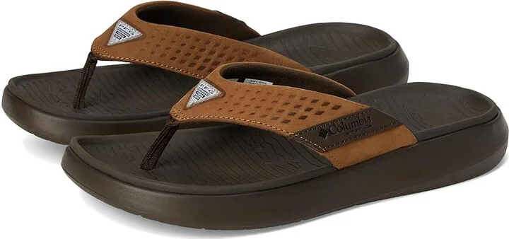 Columbia Boatside Flip Lea Men's Sandals Tundra/Light Brown : 8 D - Medium, Rubber
