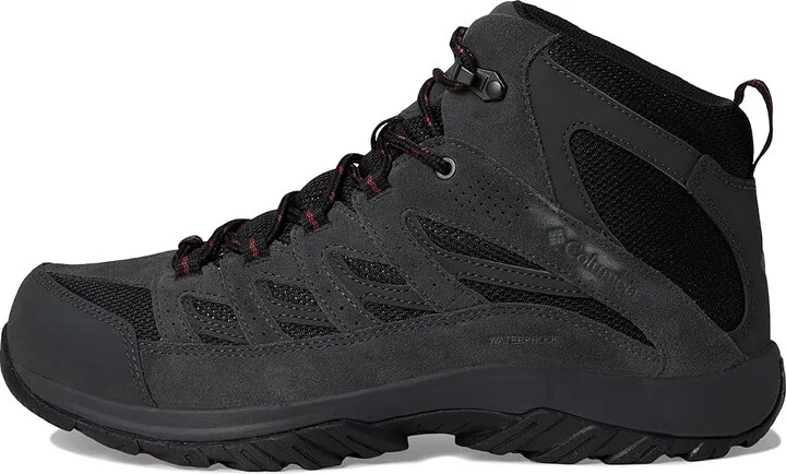 Columbia Crestwood Mid Waterproof Men's Shoes Black/Charcoal : 10 E - Wide, Suede/Textile - Image 6