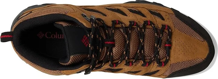 Columbia Crestwood Mid Waterproof Men's Shoes Camel Brown/Mountain Red : 14 D - Medium, Suede/Textile - Image 2