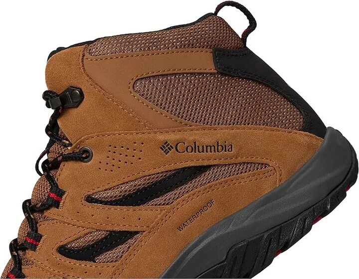Columbia Crestwood Mid Waterproof Men's Shoes Camel Brown/Mountain Red : 14 D - Medium, Suede/Textile - Image 7