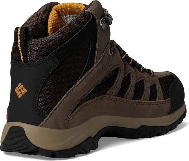 Columbia Crestwood Mid Waterproof Men's Shoes Cordovan/Squash 1 : 10 D - Medium, Suede/Textile - Image 4