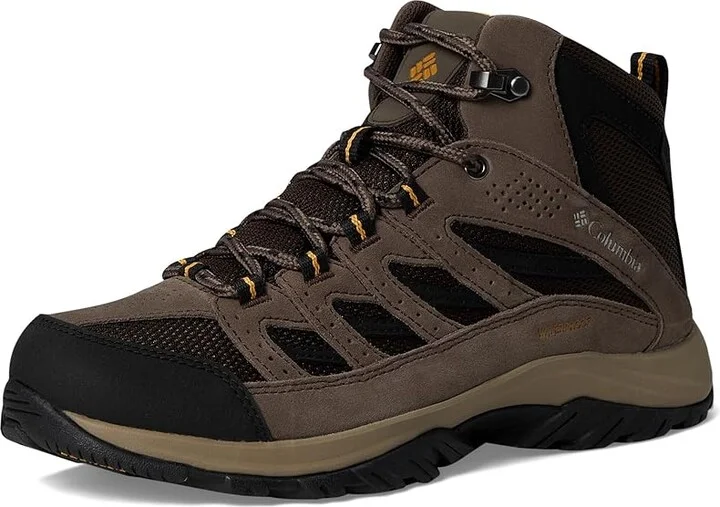 Columbia Crestwood Mid Waterproof Men's Shoes Cordovan/Squash 1 : 10 D - Medium, Suede/Textile - Image 5