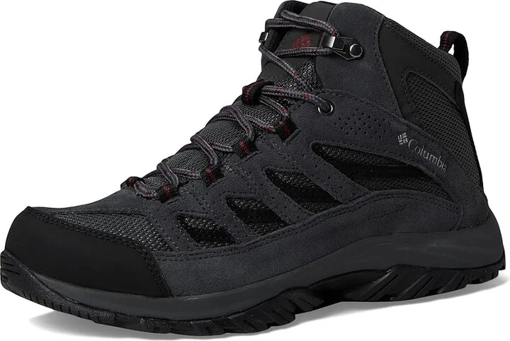 Columbia Crestwood Mid Waterproof Men's Shoes Dark Grey/Deep Rust : 13 D - Medium, Suede/Textile - Image 5