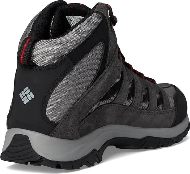 Columbia Crestwood Mid Waterproof Men's Shoes Dark Grey/Mountain Red : 17 D - Medium, Suede/Textile - Image 4