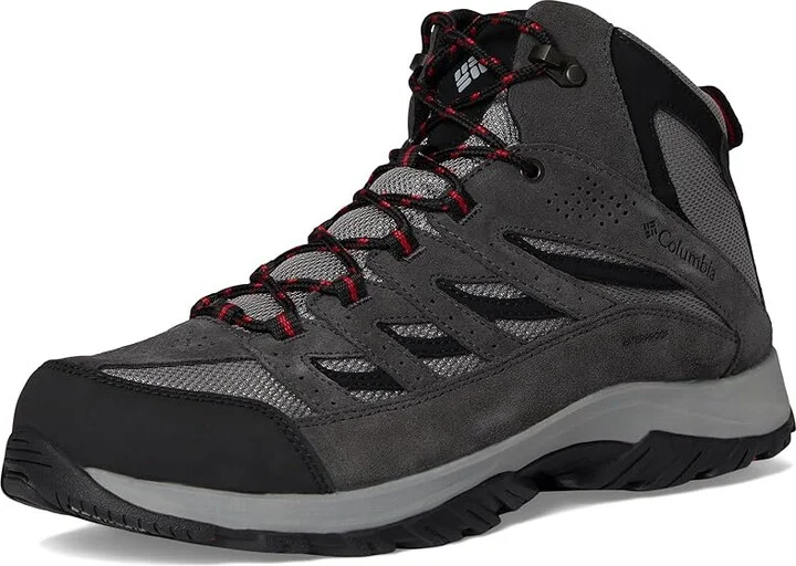 Columbia Crestwood Mid Waterproof Men's Shoes Dark Grey/Mountain Red : 17 D - Medium, Suede/Textile - Image 5