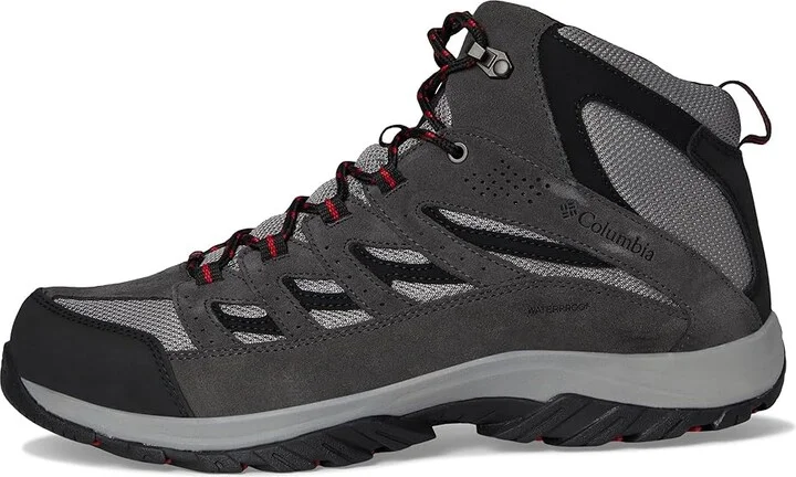 Columbia Crestwood Mid Waterproof Men's Shoes Dark Grey/Mountain Red : 17 D - Medium, Suede/Textile - Image 6