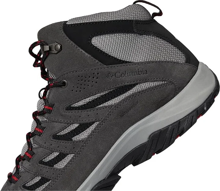 Columbia Crestwood Mid Waterproof Men's Shoes Dark Grey/Mountain Red : 17 D - Medium, Suede/Textile - Image 7
