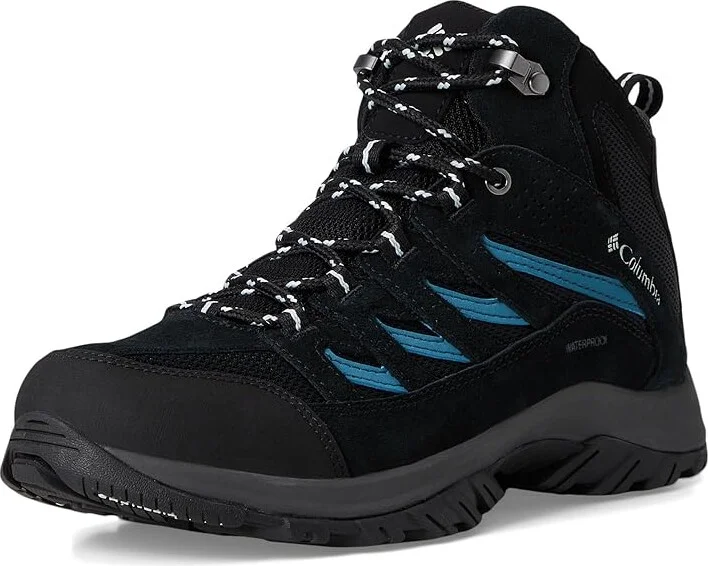 Columbia Crestwood Mid Waterproof Women's Shoes Black/Skylight : 5.5 B - Medium, Synthetic/Textile - Image 5