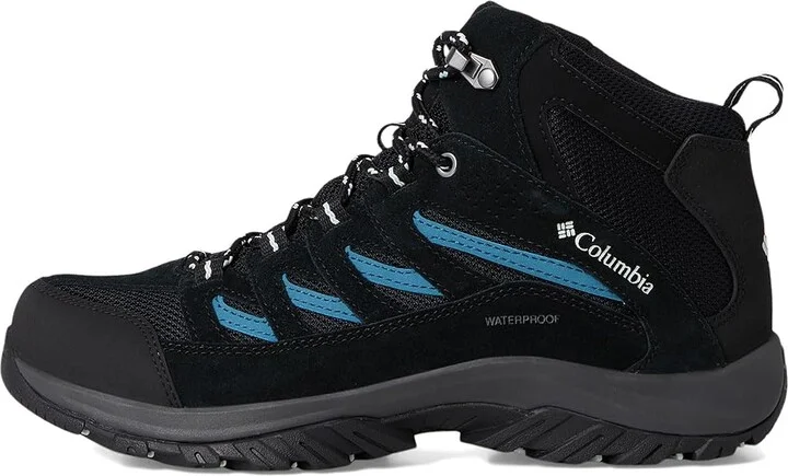 Columbia Crestwood Mid Waterproof Women's Shoes Black/Skylight : 5.5 B - Medium, Synthetic/Textile - Image 6