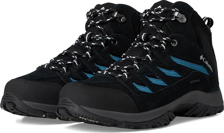 Columbia Crestwood Mid Waterproof Women's Shoes Black/Skylight : 5.5 B - Medium, Synthetic/Textile