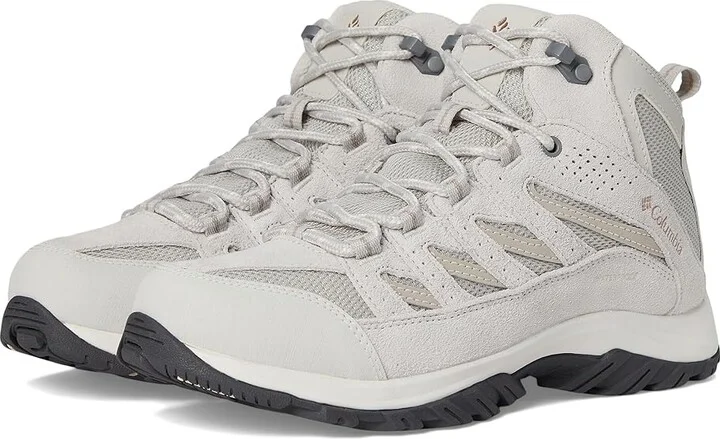 Columbia Crestwood Mid Waterproof Women's Shoes Moonstone/Soft Taupe : 8.5 D - Wide, Synthetic/Textile