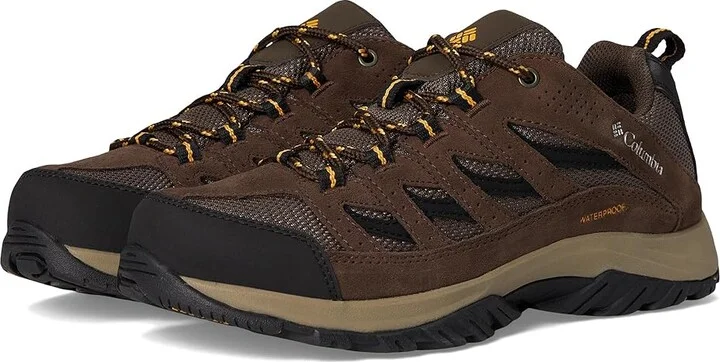 Columbia Crestwood Waterproof Men's Shoes Mud/Squash 1 : 11 D - Medium, Suede/Textile