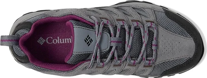 Columbia Crestwood Waterproof Women's Shoes Graphite/Wild Iris 1 : 10.5 D - Wide, Suede/Textile - Image 2