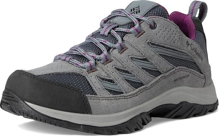 Columbia Crestwood Waterproof Women's Shoes Graphite/Wild Iris 1 : 10.5 D - Wide, Suede/Textile - Image 5