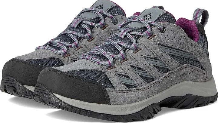 Columbia Crestwood Waterproof Women's Shoes Graphite/Wild Iris 1 : 10.5 D - Wide, Suede/Textile