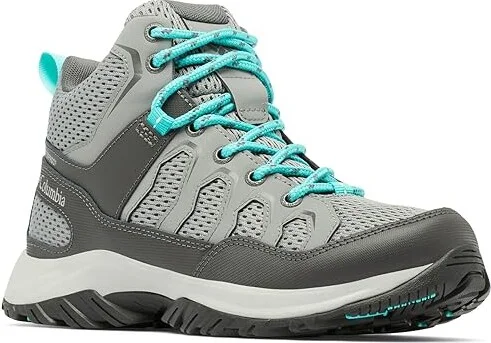Columbia Granite Trail Mid Waterproof Women's Climbing Shoes Titanium Grey Steel/Bright Aqua : 5.5 B - Medium, Leather