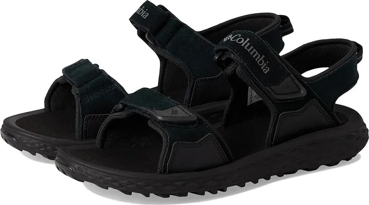 Columbia Konos Hiker 2-Strap Men's Sandals Black/Grill : 13 D - Medium, Leather/Suede